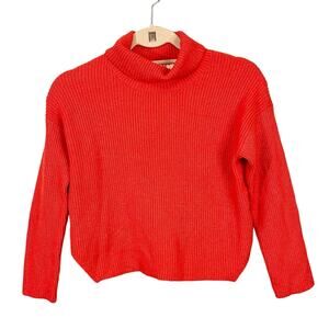 Chloe + Cyrus Turtle Neck Sweater Womens M Red Cozy Comfy Knit Winter Pullover